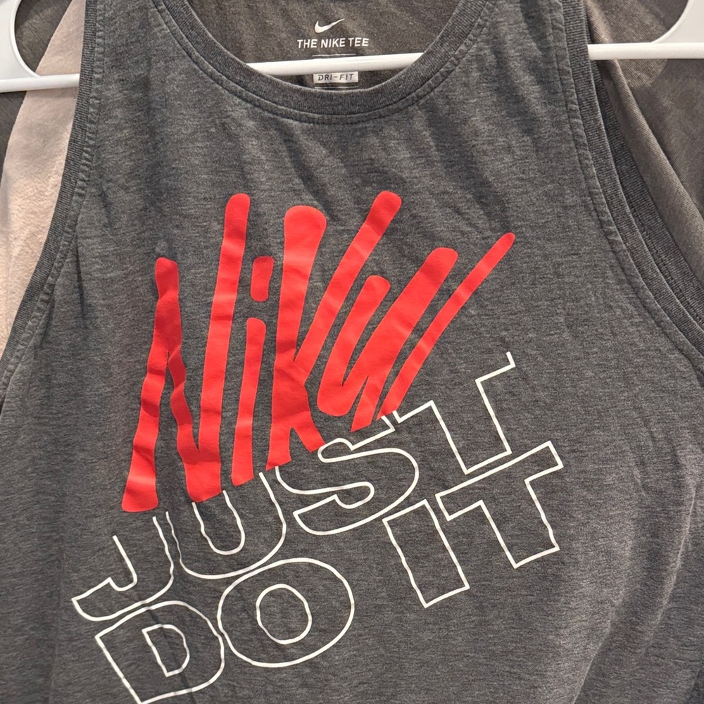 Nike Gray and Red Tank Top